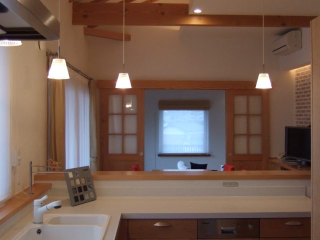 メープル, オーダー家具, 無垢材, パソコンデスク, テレビ台, pcデスク, 無垢, ヒノキ, 大阪, キッチン メープル無垢材　パソコンデスク　オーダー家具