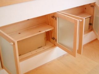 オーダー家具, 大阪 メープル無垢材キッチン収納