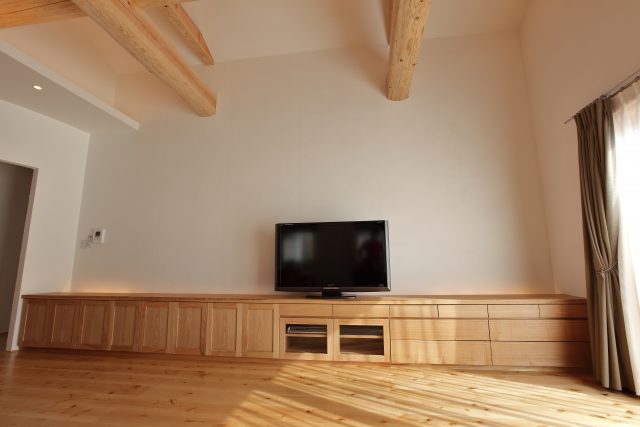 タモ, 大阪, オーダー家具, 一枚板, 無垢材, ード, ＡＶボ, 無垢, マルチメディアボード タモ無垢材ＡＶボード
