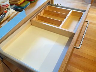 オーク, 大阪, オーダーキッチン, オーダー家具, 無垢材, ヒノキ オーク無垢材　L字オーダーメイドキッチン
